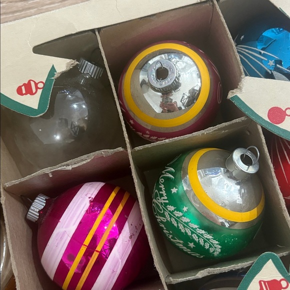 Vintage Glass Christmas Ornaments Mixed Colors Germany Shiny Brite Style - Picture 15 of 16
